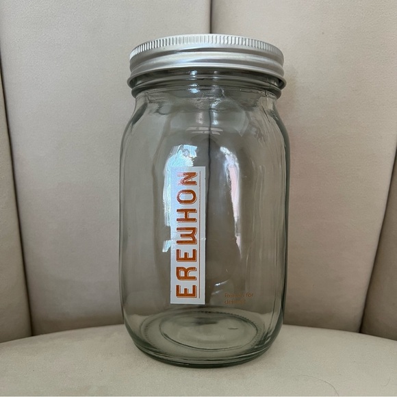 EREWHON Glass 32oz Jar Branded Lux Grocery Store Mason Jar Reusable Recycled - Picture 3 of 5